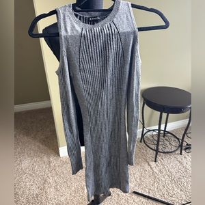 Gray cut out sweater dress